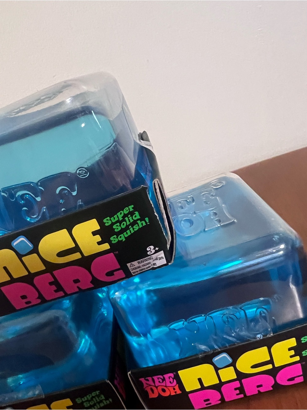 NeeDoh Nice Berg Blue XL Giant Nee Doh Niceberg Solid Tik Squish Cube Lot of 3